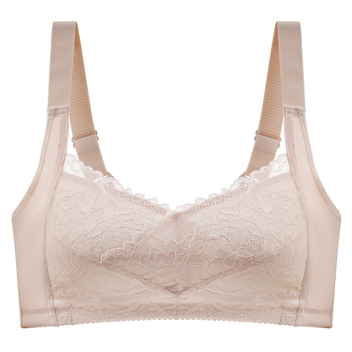 Underwear for women without steel rings, push-up, adjustable, breathable, thin crystal cup bra, obese large size, big breasts, small bra