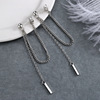 Minimalistic fashionable earrings, chain with tassels, European style, internet celebrity