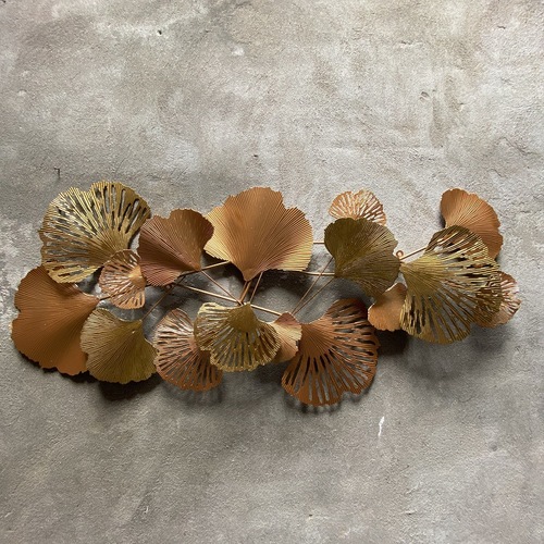 Disassembly and assembly of new Chinese style iron art ginkgo leaf light luxury living room background wall hanging bedroom wall hanging modern three-dimensional pendant