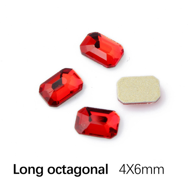4x6mm 빨간색 직사각형 팔각형