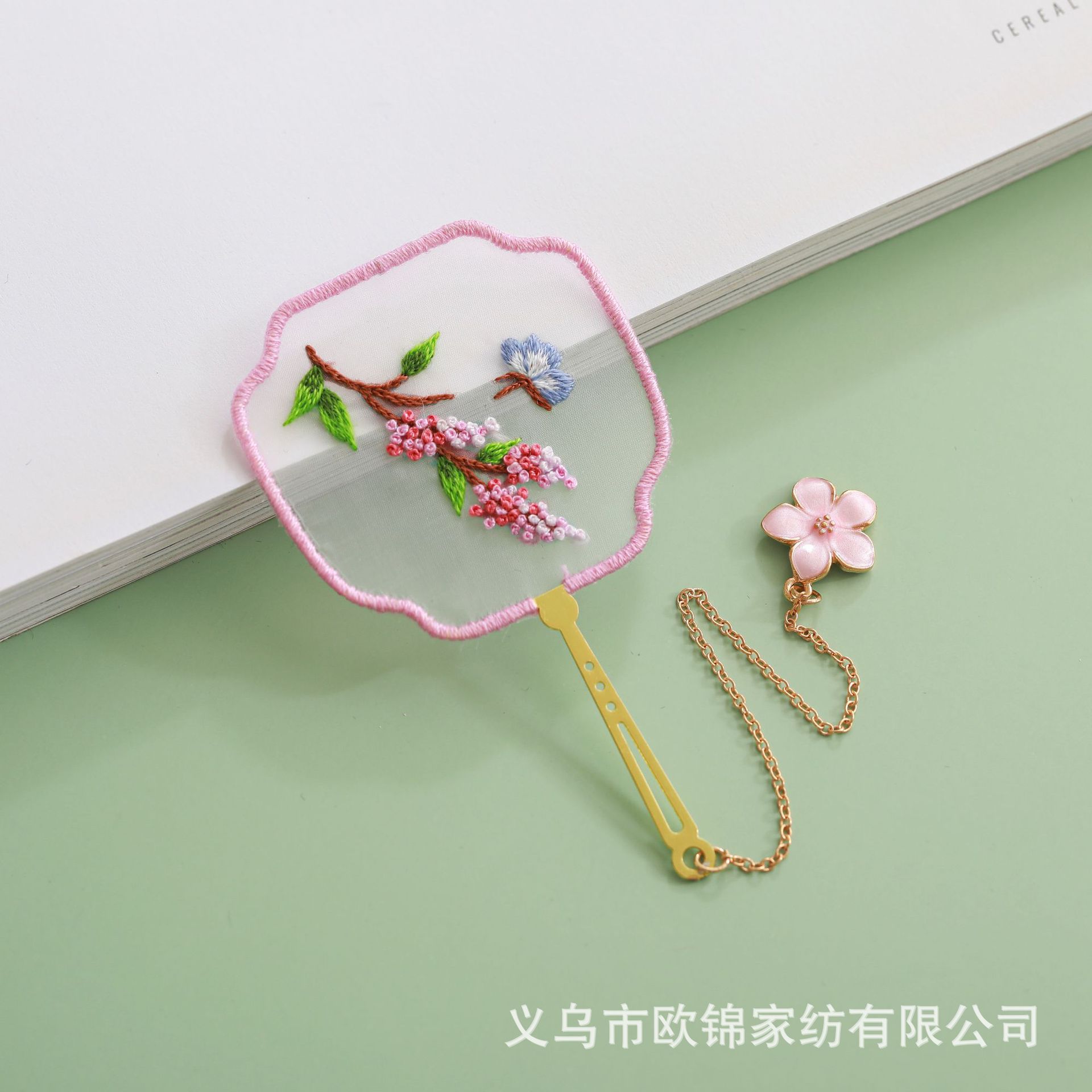 Corazón marcador bordado kit suzhou bordado hecho a mano material de bricolaje paquete antiguo ventilador creativo marcador regalo auto-bordado