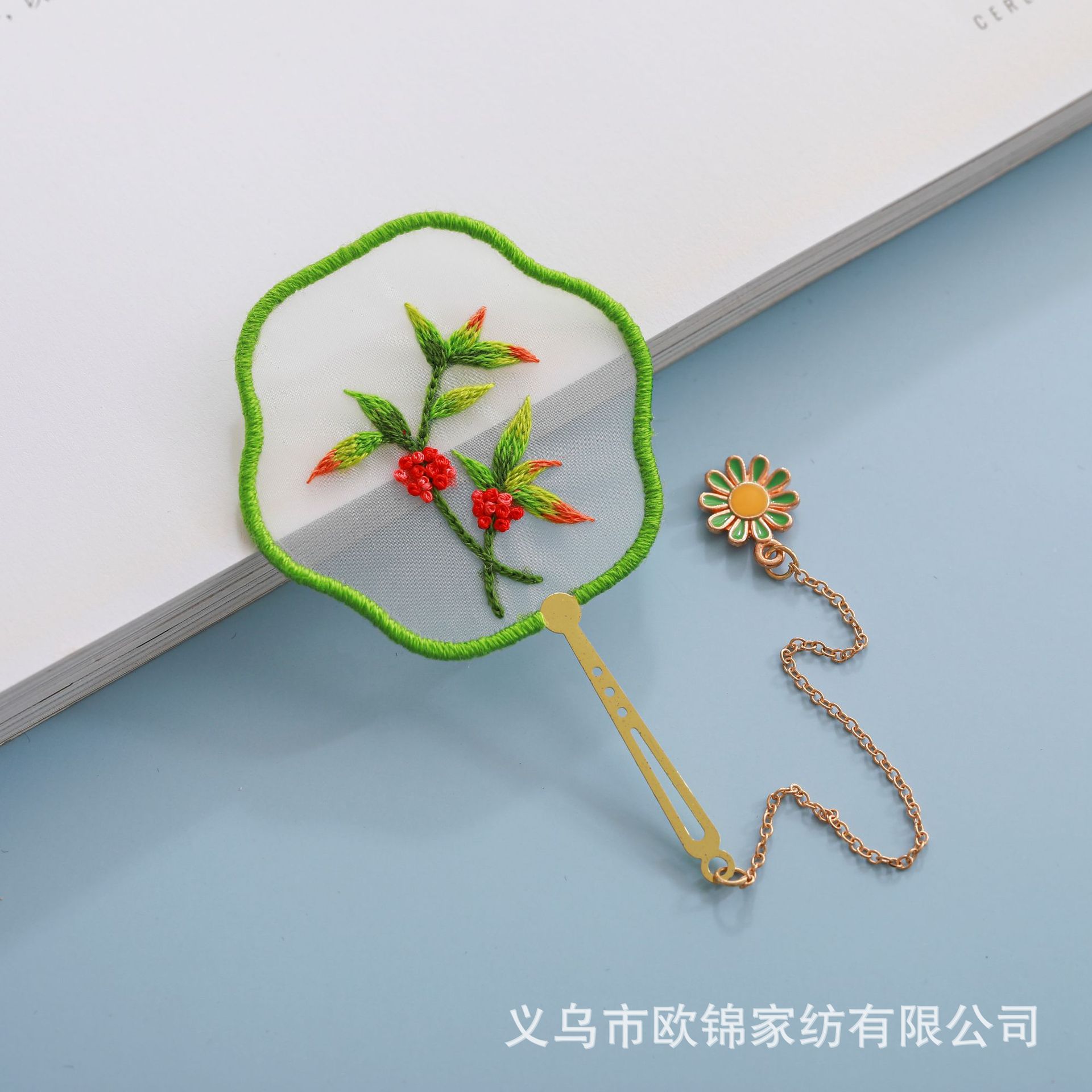 Corazón marcador bordado kit suzhou bordado hecho a mano material de bricolaje paquete antiguo ventilador creativo marcador regalo auto-bordado