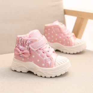 2020 winter children snow boots 1-4 years old 0 girls warm martin boots waterproof princess cotton shoes fleece-lined short boots