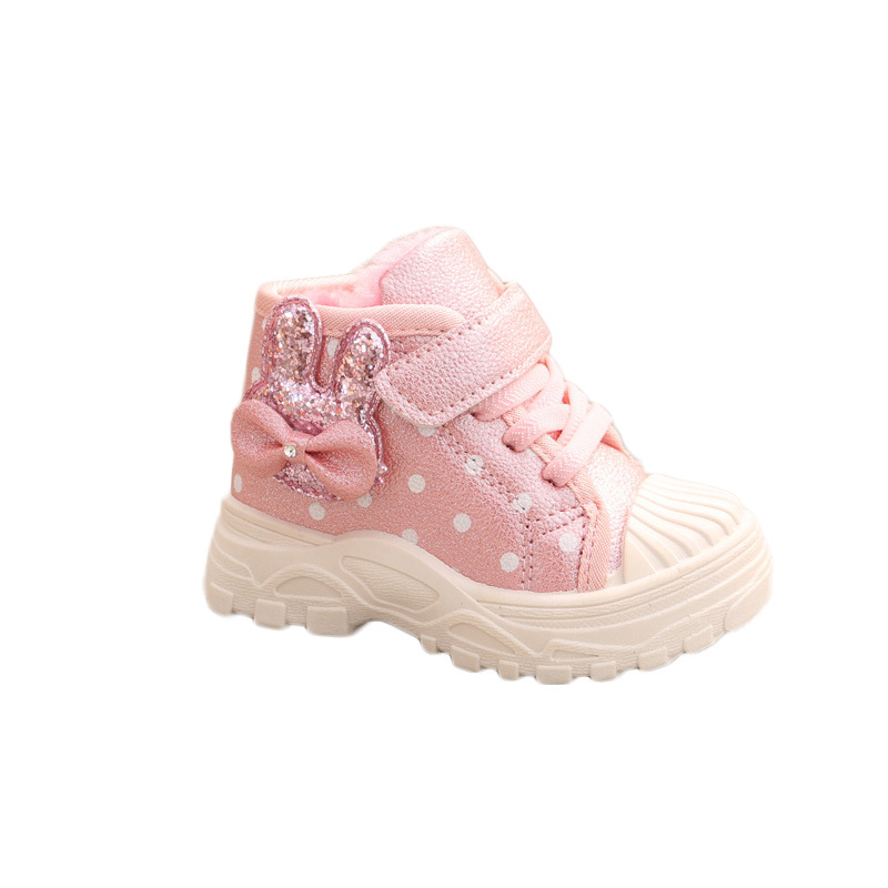 2024 Winter Kinder Schnee 1-4 Jahre alt 0 Mädchen warme Martin wasserdichte Prinzessin Baumwollschuhe mit samtigen kurzen Stiefeln_voghion.com