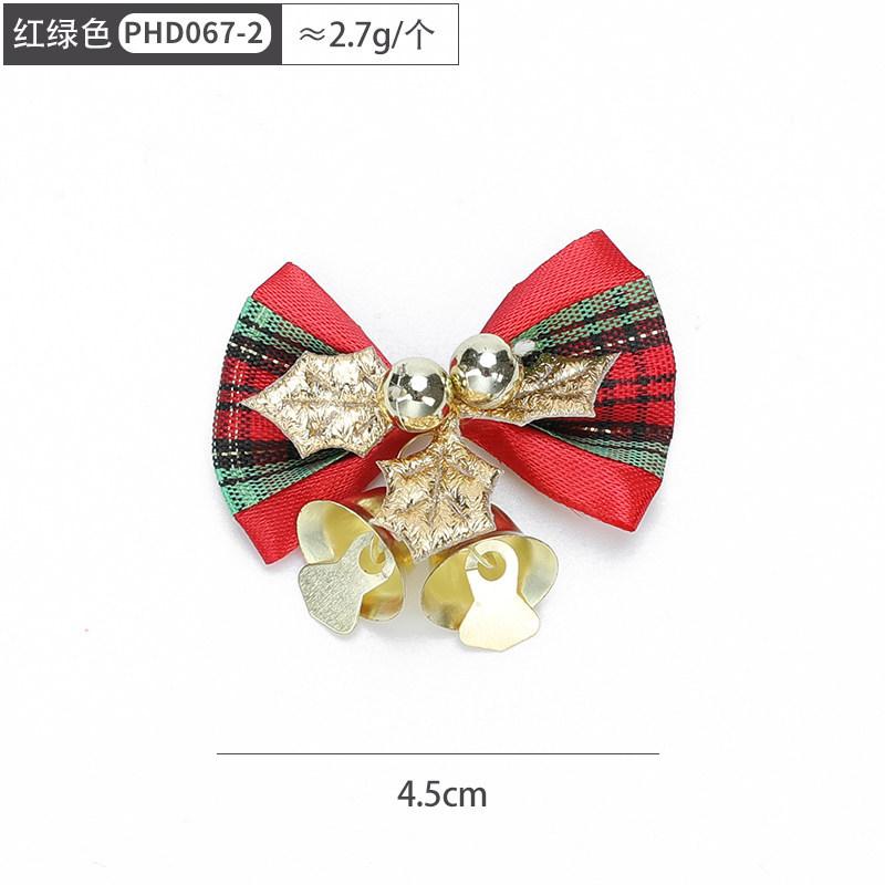 Adornos navideños de mini campanas y lazos, adornos para árboles de Navidad, adornos para regalos de Navidad, colgantes decorativos