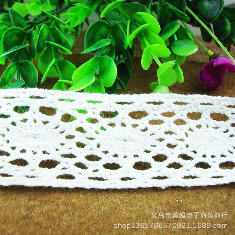 4.5cm棉线花边针织刺绣 领口袖口裙摆童装家纺窗帘 手工欧式辅料