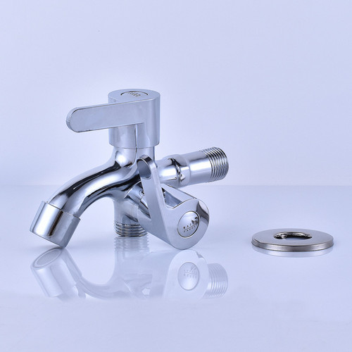 Multifunctional wall-mounted left and right function faucet left and right switch dual water outlet single cold water copper valve core faucet