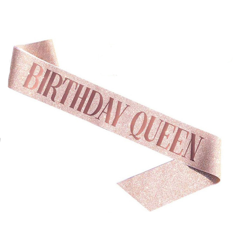 Etiqueta con birhday Queen Rose Gold