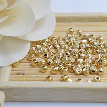 18K金珠西瓜珠铜镀真金斜纹串珠隔珠手工DIY月亮弯刀散珠