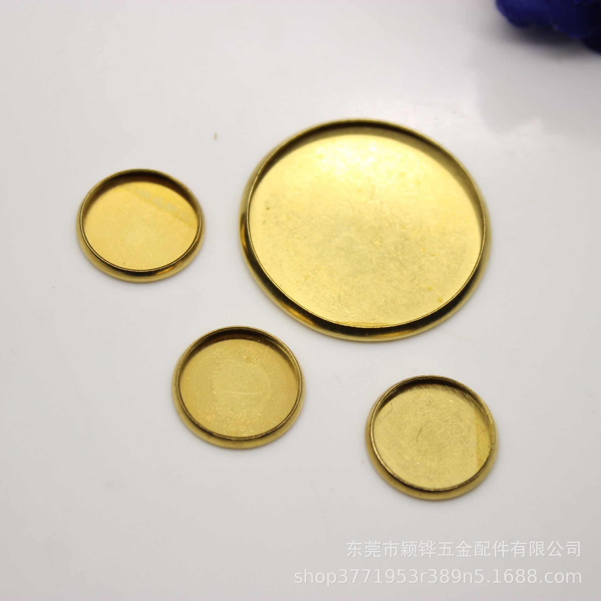 黄铜圆形玻璃托时光宝石托盘耳针托DIY手工手作饰品配件材料批发