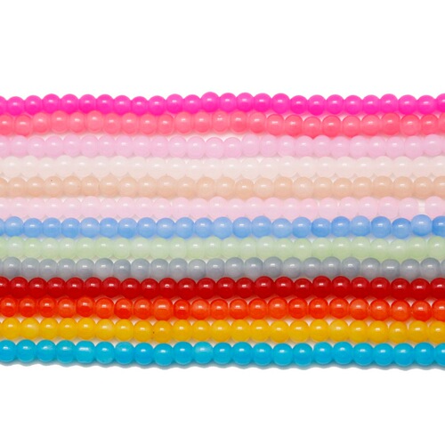 Hot selling direct sales 4-10mm imitation jade painted glass beads handmade DIY bracelet jewelry beading material