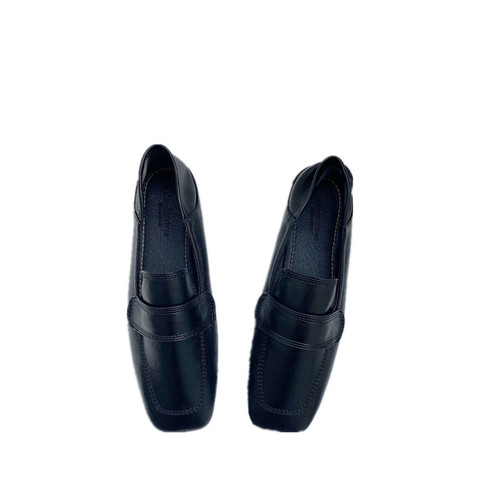 Doudou shoes for women Dongdaemun 2024 new style simple flat shoes one-leg loafers British style small leather shoes trend
