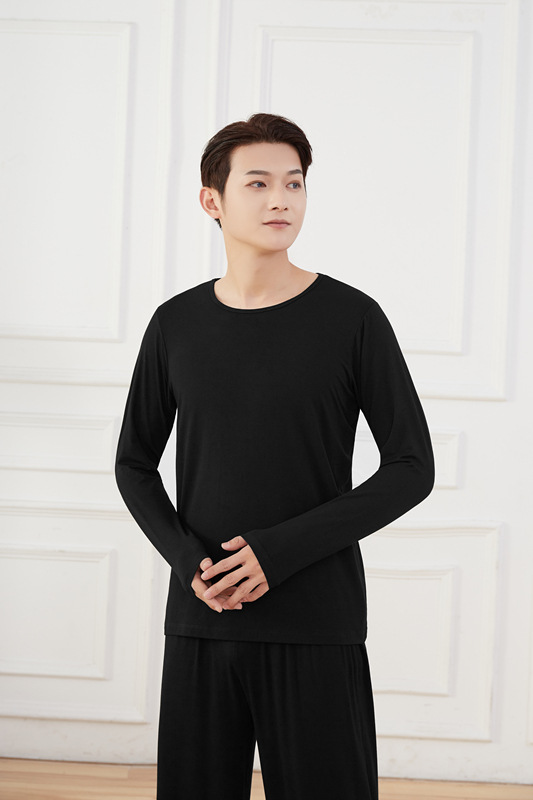 Men's black round neck (long sleeve)