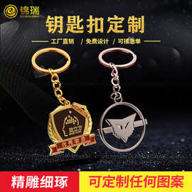 厂家直供金属珐琅钥匙扣礼品圆形烤漆钥匙链企业活动纪念章钥匙圈