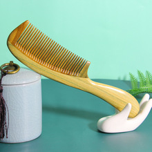 源头厂家批发绿檀木梳子家用美发梳檀香木绿檀细齿木梳新品梳子