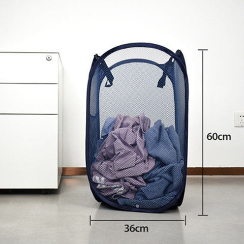 Cesta de lavandería plegable grande con cesta de lavandería de malla portátil cesta de almacenamiento de juguetes de lavandería doméstica al por mayor transfronteriza