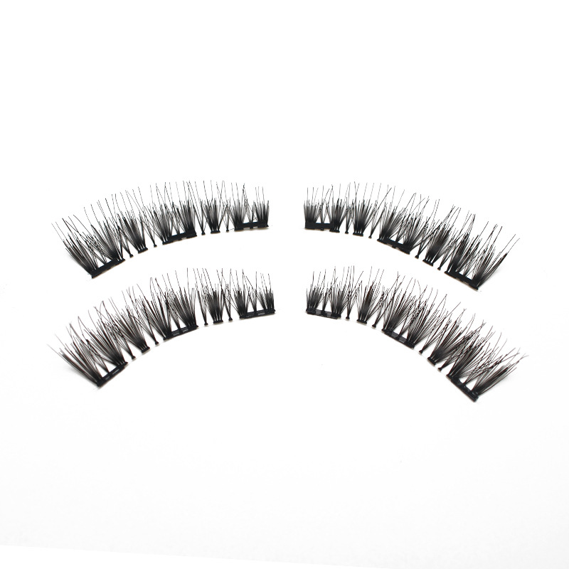 DINGSEN imán pestañas postizas pestañas sin pegamento 4 piezas sin clip magnético estilo de pestañas