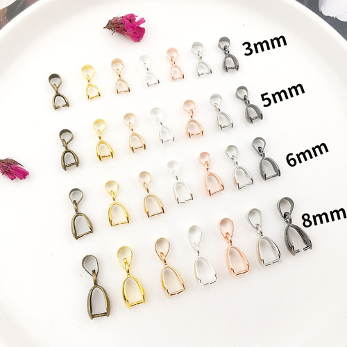 1 pendant buckle, jade pendant clip buckle, melon seed buckle, copper 3mm/5mm/6mm/8mm diy jade pendant jewelry buckle