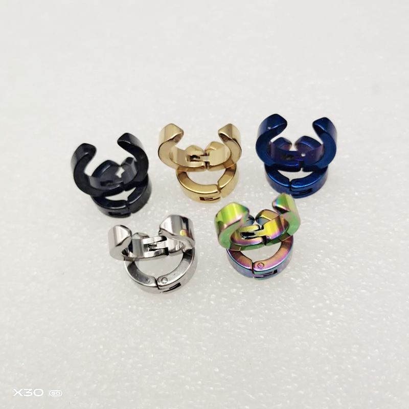 Stainless Steel Ear Clip Hip-Hop Men's Fashion Korean Style Distinctive Ear Clip Earrings Stud