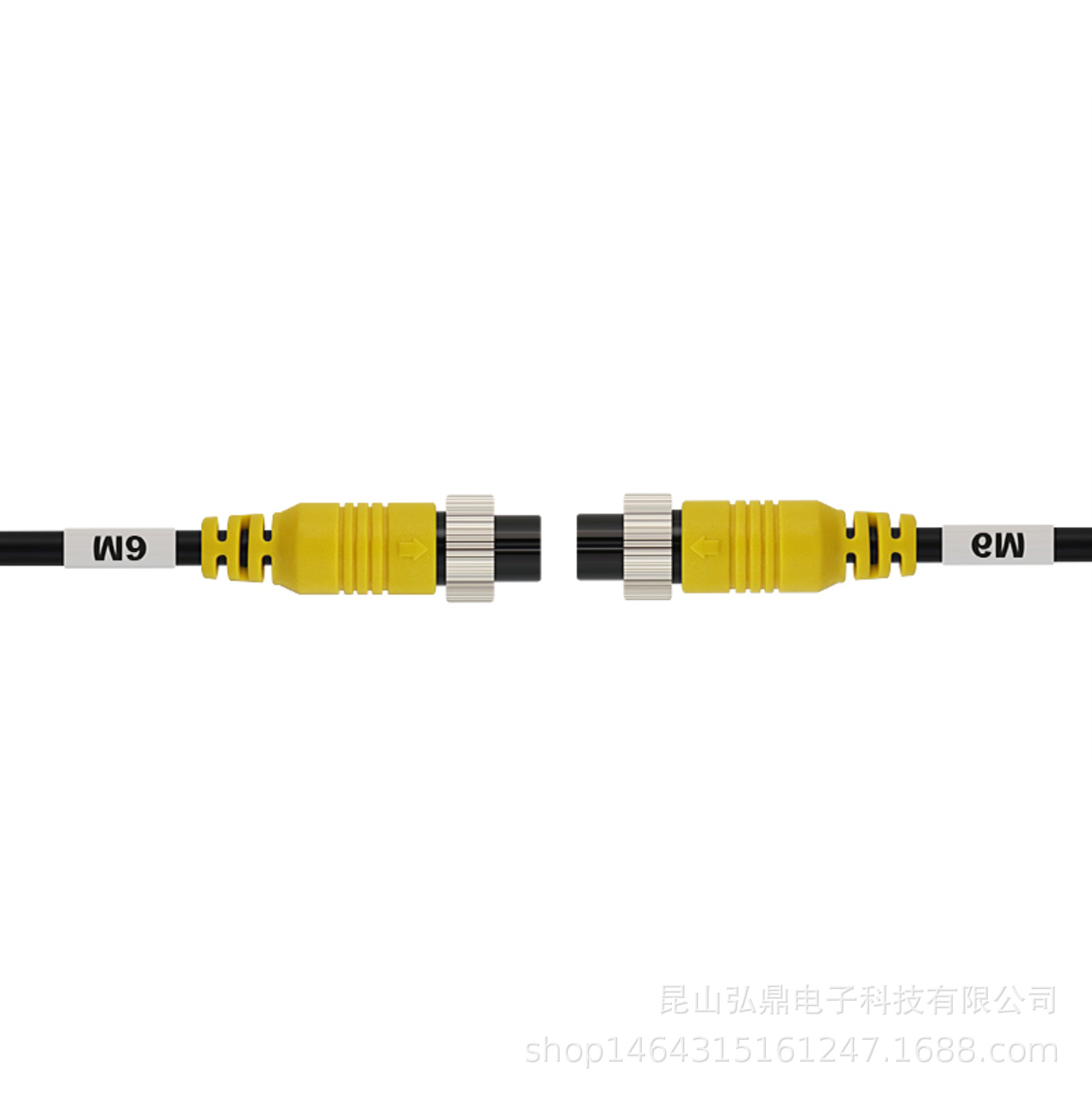 M6 M8 M12 IP68 传感器防水连接线 M9 2P 3P 4P金属防水插头线
