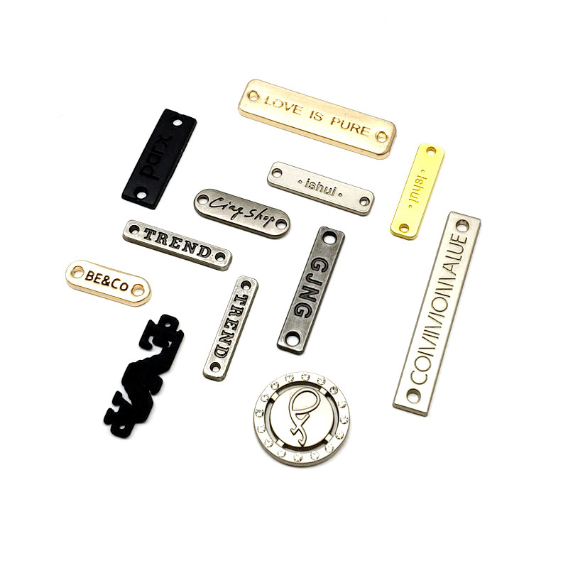 Clothing Stitch Metal Sign Rectangular logo Tag Custom Hanger Nameplate Trademark Hardware Zinc Alloy Sign