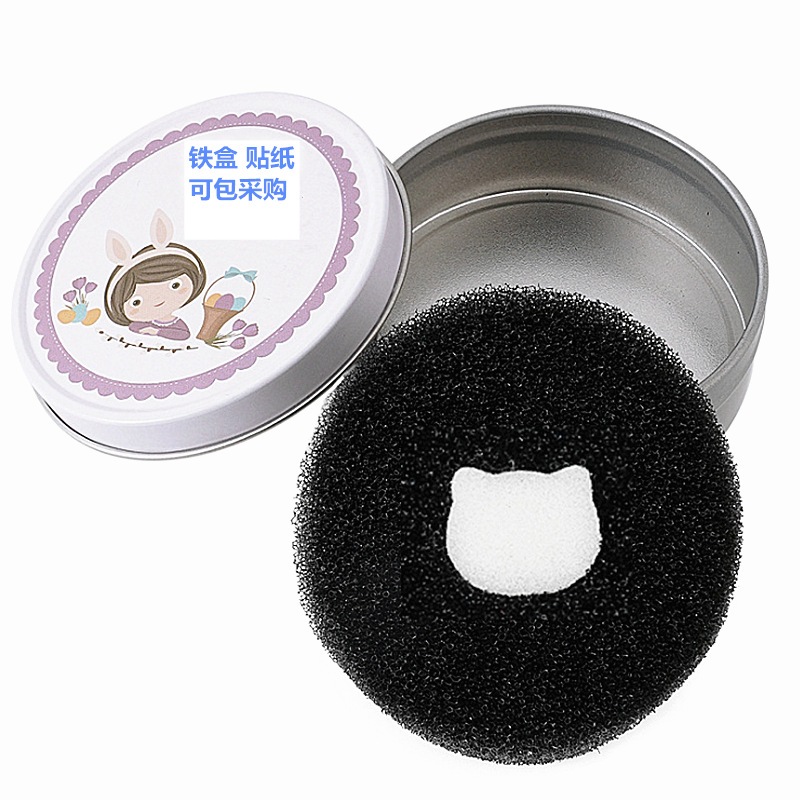 厂家批发眼影刷干粉清洁过滤海绵 化妆刷圆形猫头海绵 聚氨酯中孔