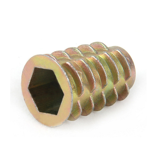 Zinc alloy internal and external tooth nut furniture embedded connection nut inner hexagonal tapered locking trapezoidal thorn nut with intermediary nut