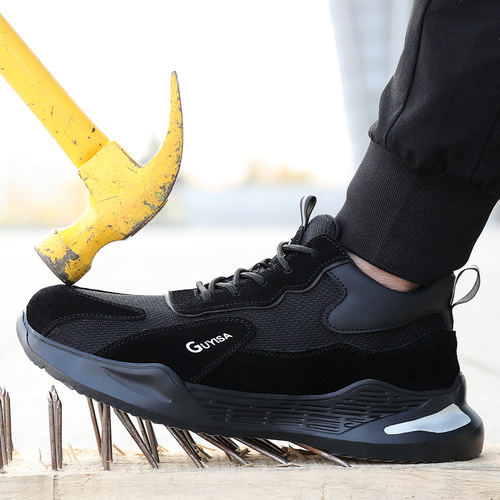 Labor protection shoes for men, anti-smash, anti-puncture, steel-toed shoes, soft, lightweight, safe, wear-resistant, protective work shoes, manufacturer wholesale
