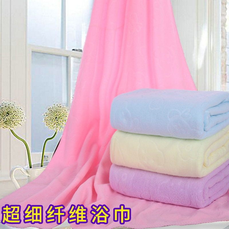 200g Nano Microfiber Embossed Bear Gift Bath Towel, Children's Towel, Beach Towel, Can Be Printed with Logo, Super Soft