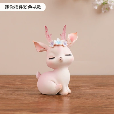 Car ornaments Creative Yilu Ping An Car - flower-charm-fawn-mini-ornaments-pink-a