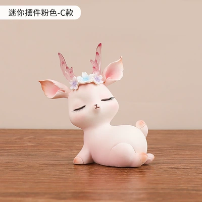 Interior Decoration Products, Car ornaments - flower-charm-fawn-mini-ornaments-pink-c