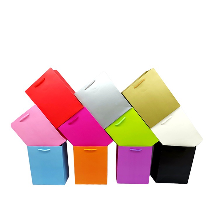 纯色白卡纸袋高级感服装手提袋企业宣传可印刷logo广告礼品袋批发