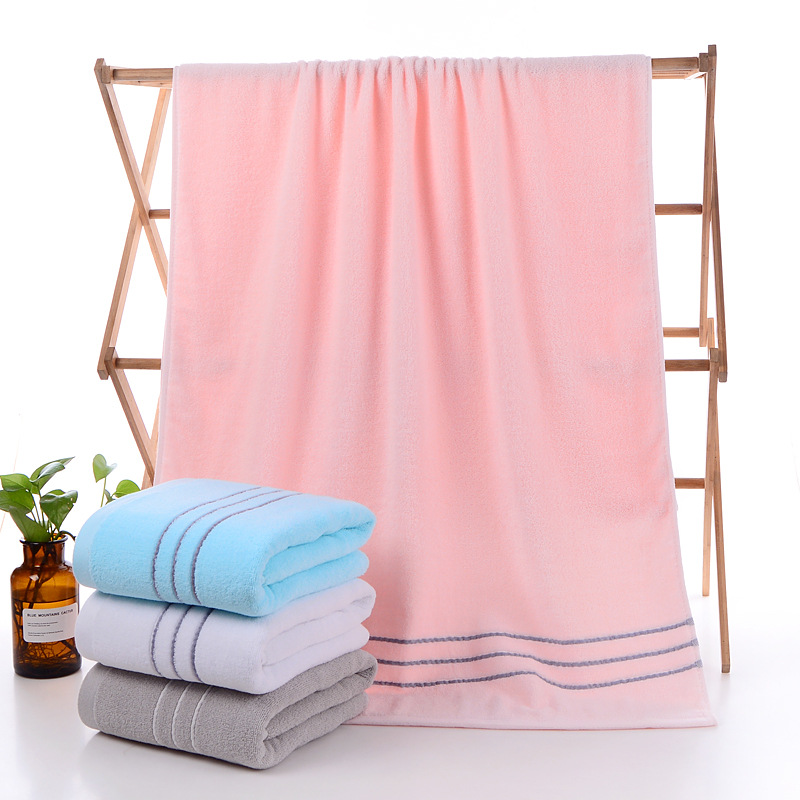 Toallas de baño para adultos de satén de color sólido 70 * 140cm algodón collar suave toallas de baño absorbentes al por mayor toallas de baño domésticas