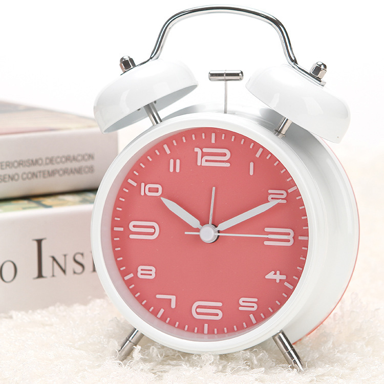 FUENTE Ventas Directas de Fábrica 4-pulgadas campana de silencio de escaneo reloj de alarma de metal palabra estéreo reloj de alarma estudiante reloj de alarma al por mayor