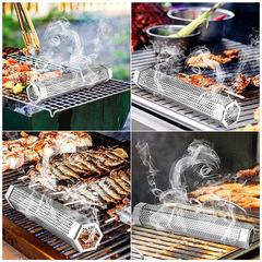 Cross-border stainless steel smoker tube fruit wood box smoker tube barbecue box outdoor cold smoke box barbecue tools