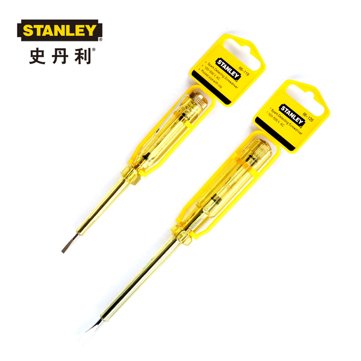 STANLEY/史丹利测电笔66-119-23测电螺丝批100-500V/150/180mm