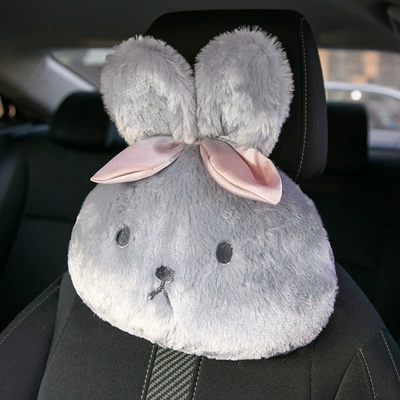Car Headrest Pillow Cartoon Long Headrest - grey-headrest