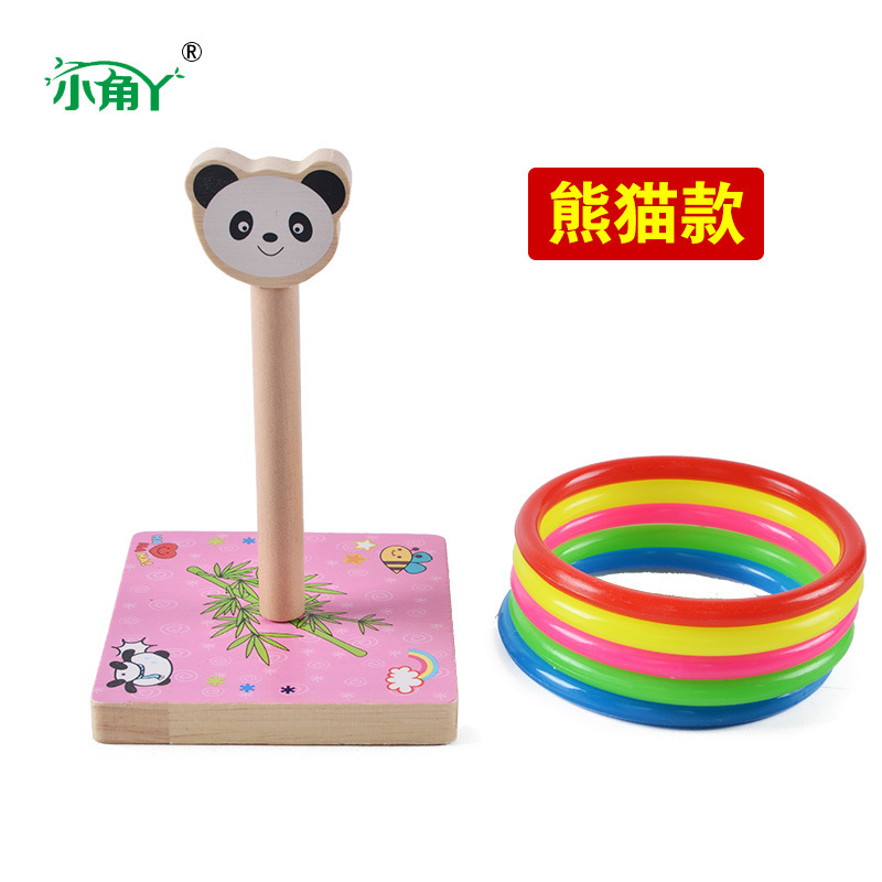 Juego de anillo animal Programa de jardín de infantes Juego de anillo de actividad Juego de anillo de lanzamiento de madera para niños juguete al por mayor