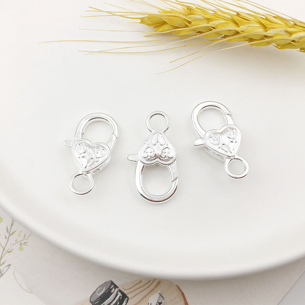 Melocotón hebilla de langosta en forma de corazón accesorios de llavero bricolaje hardware de equipaje hebilla de langosta en forma de corazón de aleación de zinc