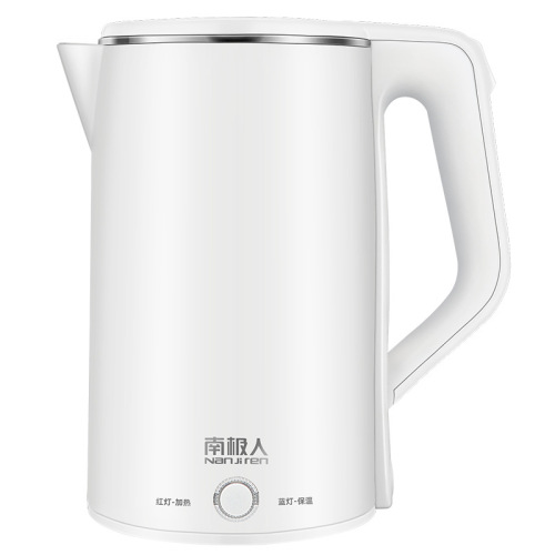 Manufacturer wholesale double-layer anti-scalding thermal insulation electric kettle 304 stainless steel double-layer household LOGO printed kettle