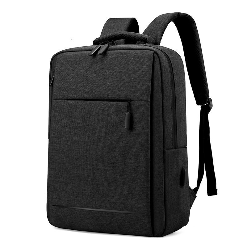 2020 nueva mochila simple negro estudiante de secundaria masculino y femenino negocio mochila ordenador USB mochila casual