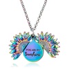 Cross -border explosion you are my sunshine to sunflower necklace to open the engraved double -sided pendant necklace