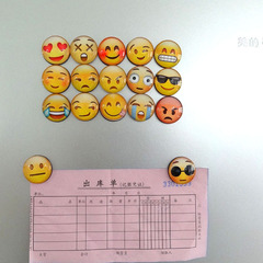 30mm smiling emoji crystal glass fridge magnet cute cartoon home decoration magnetic whiteboard sticker small gift