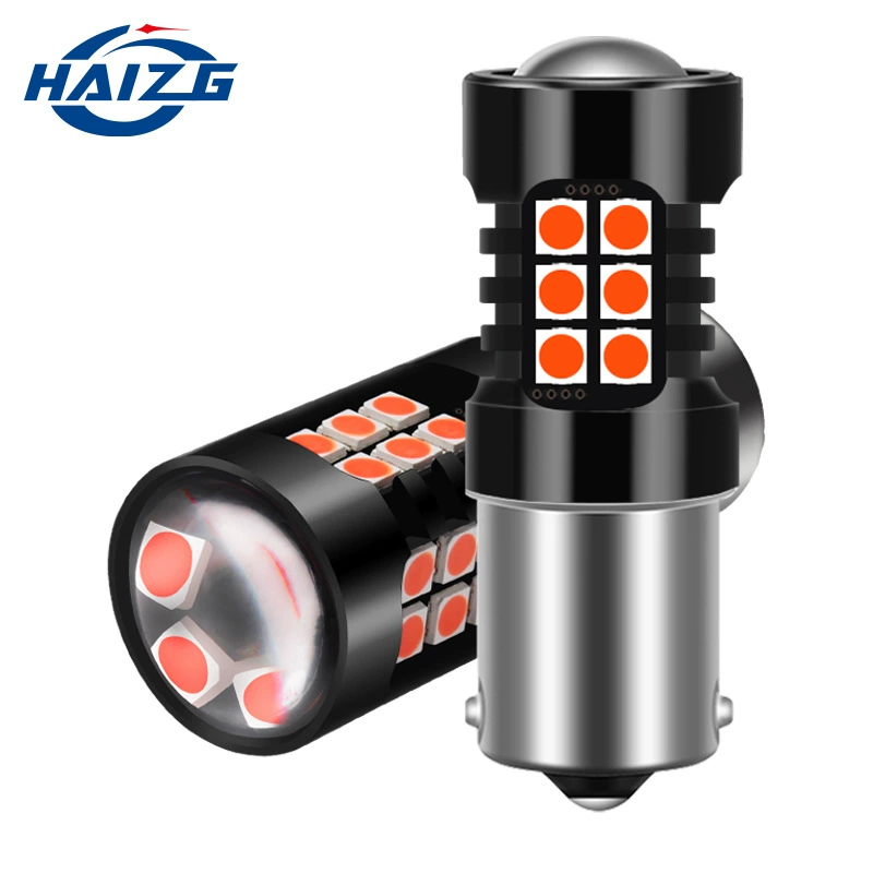HAIZG Новый Автомобильный светодиодный фонарь 3030 24smd с линзой тормозной сигнал поворота 1157 задний фонарь светодиодный автомобильный фонарь