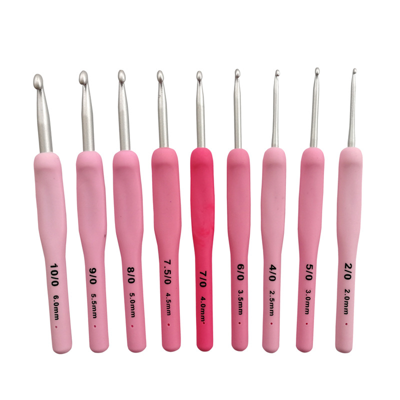 Suéter aguja tejer herramienta gradiente color suave mango plástico ganchillo un conjunto de 8 PU accesorios cinturón embalaje