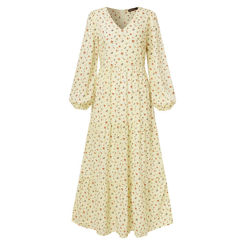 Autumn and winter hot chiffon dress, women's V-neck, large pendulum pullover, high-end hot fashion, temperament, casual wholesale source