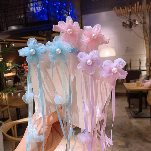 New Children's Hanfu Hair Accessories Flower Butterfly Ancient Style Headdress Retro Tassel Streamers Ancient Costume Hairpins Tang Suit Accessories