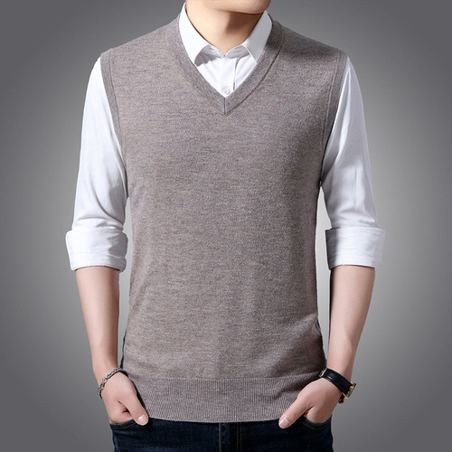 Autumn/Winter Men's V-Neck Casual Sleeveless Knit Vest I1680