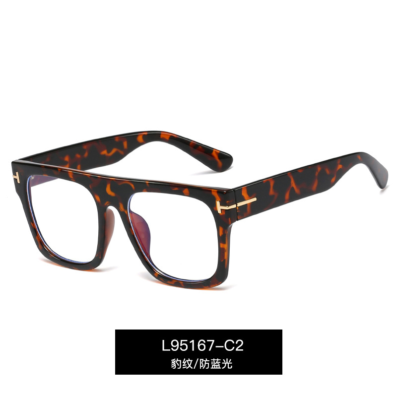 95167 Cross-Border Export New Anti-Blue Light Large-Frame Optical Frame European and American Fashionable Men's and Women's Glasses Frame for Women