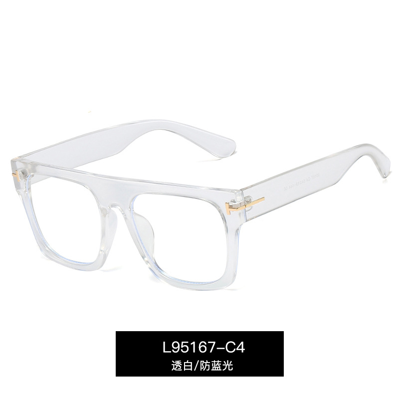 95167 Cross-Border Export New Anti-Blue Light Large-Frame Optical Frame European and American Fashionable Men's and Women's Glasses Frame for Women